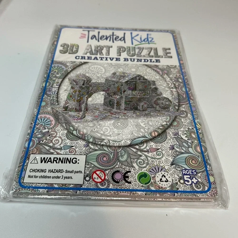 Talented Kidz 3-D Art Puzzles (4) Color and Build